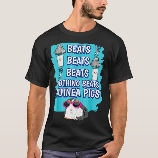 Niets beats Guinee Pigs Rock Paper Scissors Guin T-shirt (Voorkant)