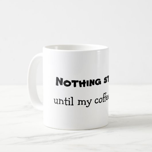 Niets begint koffiemok (Voorkant links)