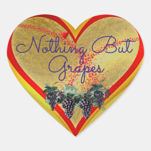 Niets behalve druiven hartsticker hart sticker