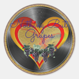 Niets behalve druiven hartsticker ronde sticker