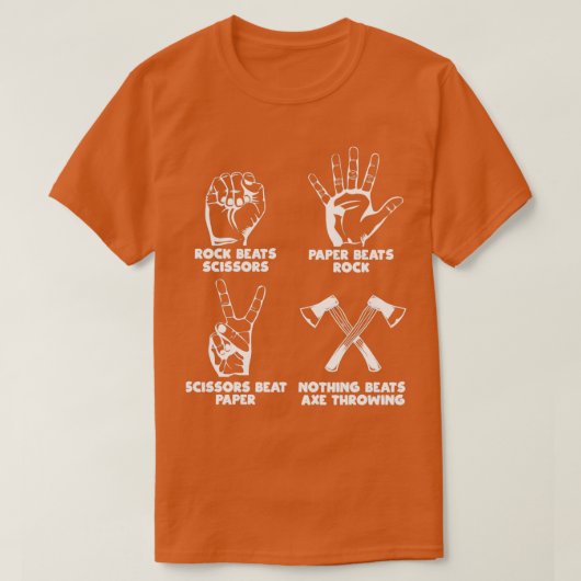 Niets beslaat Ax Throwing Rock Paper Scissors Fun T-shirt (Design voorkant)