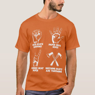 Niets beslaat Ax Throwing Rock Paper Scissors Fun T-shirt