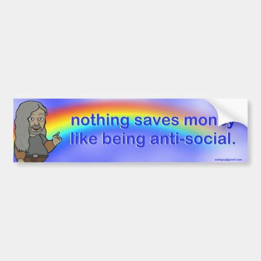 niets bespaart geld... bumpersticker (Voorkant)