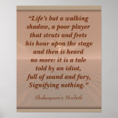 Niets betekenen -Shakespeare citaat-kunstprint Poster (Voorkant)