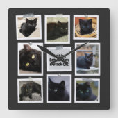 Niets beter dan een zwarte kat vierkante klok (Voorkant)