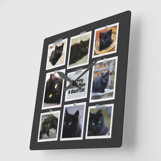 Niets beter dan een zwarte kat vierkante klok (Hoek)