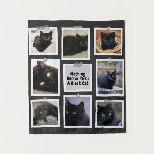 Niets beter dan een zwarte kat wandkleed (Voorkant)