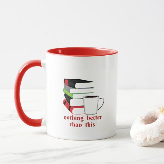 Niets beters dan deze boekenkoffie mok (Met donut)