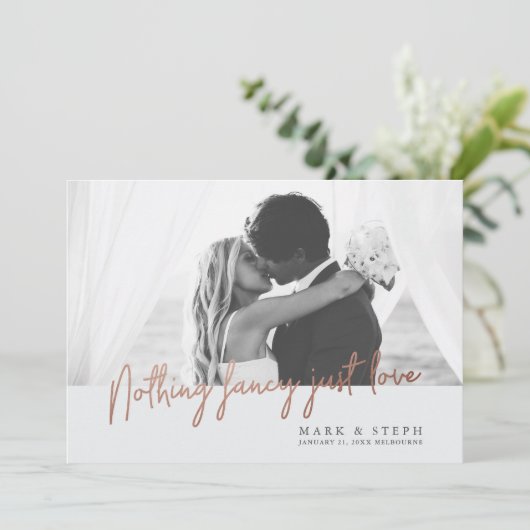 Niets bijzonders, gewoon een liefdesvlucht Elopeme Kaart (Staand voorkant)