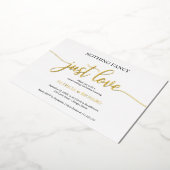 Niets bijzonders, gewoon lief, een informele bruil folie uitnodiging (Gedraaid)