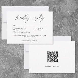 Niets bijzonders, gewoon lief Minimalistische trou RSVP Kaartje
