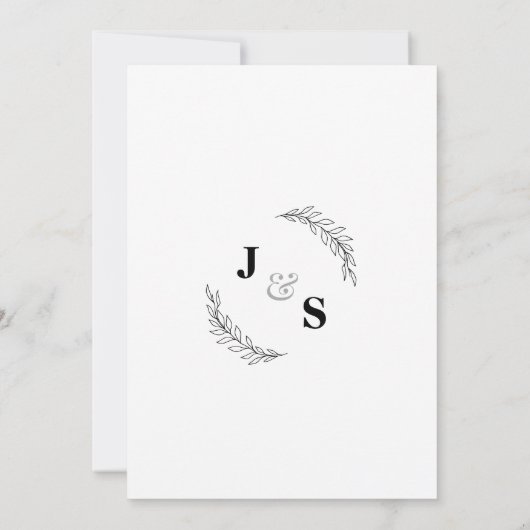 Niets bijzonders, gewoon lief simpele elopement ui save the date (Achterkant)