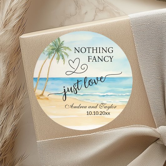 Niets bijzonders, gewoon lief strandpalmboom bruil ronde sticker