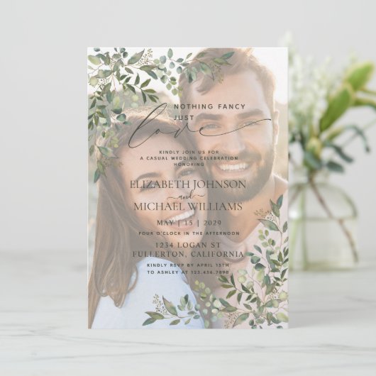 Niets bijzonders gewoon lief vellum eucalyptus fot kaart (Staand voorkant)