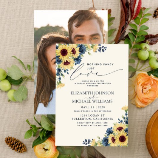 Niets bijzonders gewoon lief Zonnebloem Navy Blauw Kaart