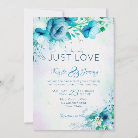 Niets bijzonders, gewoon liefde blauwe turquoise b kaart (Voorkant)