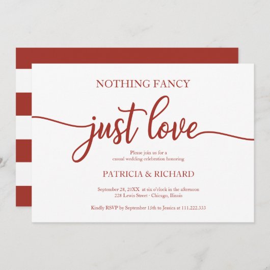 Niets bijzonders, gewoon liefde, casual trouw terr kaart (Voorkant / Achterkant)