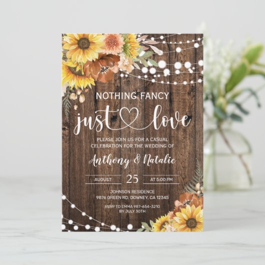 Niets bijzonders, gewoon liefde, elopement-huwelij kaart (Staand voorkant)