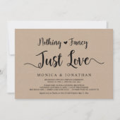 Niets bijzonders, gewoon liefde, elopement van bru kaart (Voorkant)