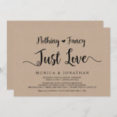 Niets bijzonders, gewoon liefde, elopement van bru kaart (Voorkant / Achterkant)