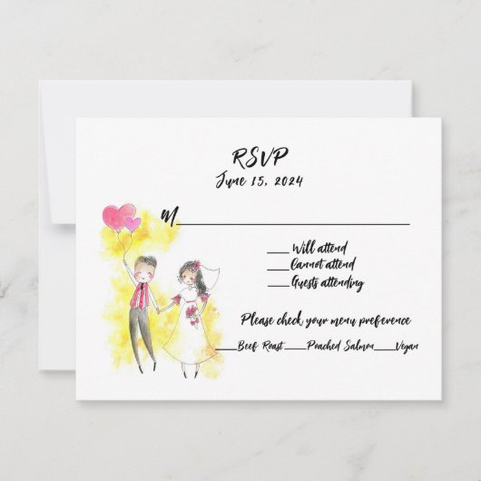 Niets bijzonders, gewoon Liefde en een open bar RSVP Kaartje (Voorkant)