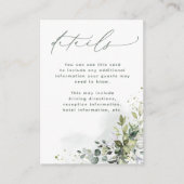 Niets bijzonders, gewoon liefde Eucalyptus groene  Informatiekaartje (Voorkant)