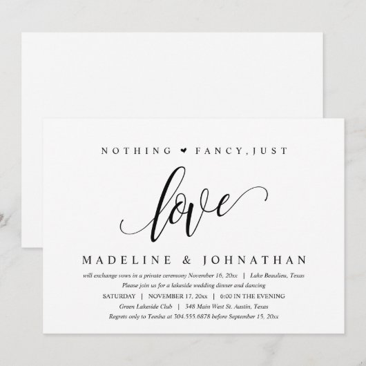 Niets bijzonders, gewoon liefde Feestje met een ha Kaart (Voorkant / Achterkant)