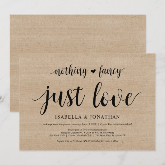 Niets bijzonders, gewoon liefde, hout, weggelopen  kaart (Voorkant / Achterkant)