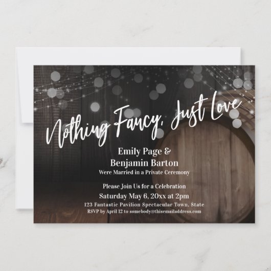 Niets bijzonders gewoon liefde Houten vat & lichte Kaart (Voorkant)