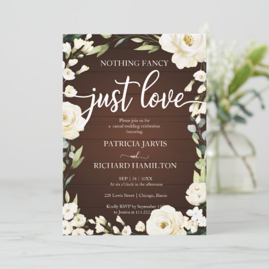 Niets bijzonders, gewoon liefde Huwelijk Rustieke  Kaart (Staand voorkant)