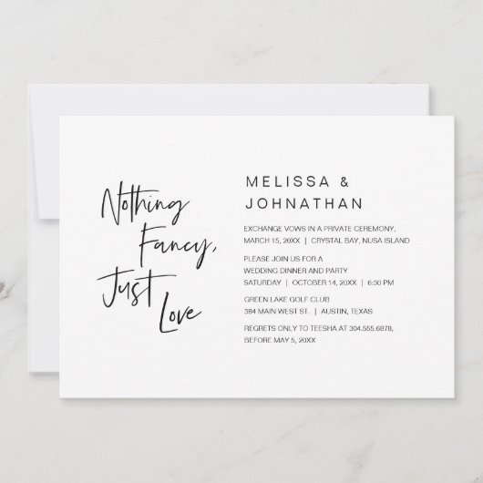 Niets bijzonders, gewoon liefde, huwelijksfeest  kaart (Voorkant)