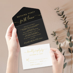 Niets bijzonders, gewoon liefde Huwelijksreceptie All In One Uitnodiging