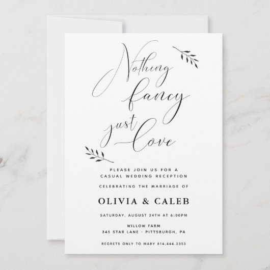 Niets bijzonders, gewoon liefde Ontvangst Uitnodig Kaart (Voorkant)