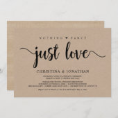 Niets bijzonders, gewoon liefde, rustieke kraft, e kaart (Voorkant / Achterkant)