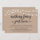 Niets bijzonders, gewoon liefde, rustieke trouwvlu kaart (Voorkant / Achterkant)