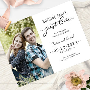 Niets bijzonders, gewoon liefde Save The Date-foto Briefkaart