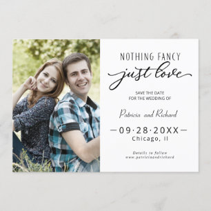Niets bijzonders, gewoon liefde Save The Date-foto Kaart