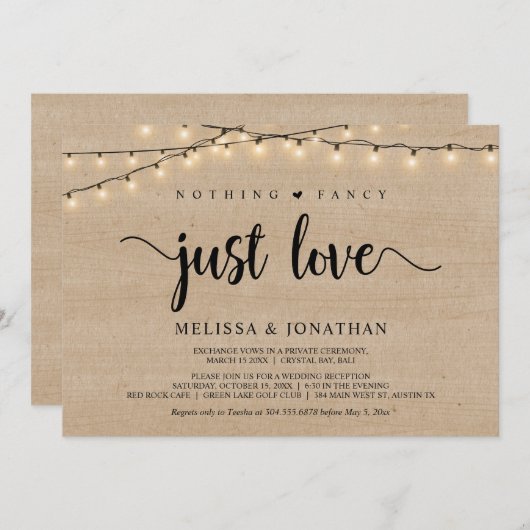 Niets bijzonders, gewoon liefde, String Lights Elo Kaart (Voorkant / Achterkant)