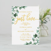 Niets bijzonders, gewoon liefde voor groen Huwelij Folie Uitnodiging (Staand Voorkant)