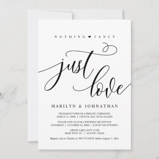 Niets bijzonders, gewoon liefde, Zwart, Trouwen me Kaart (Voorkant)