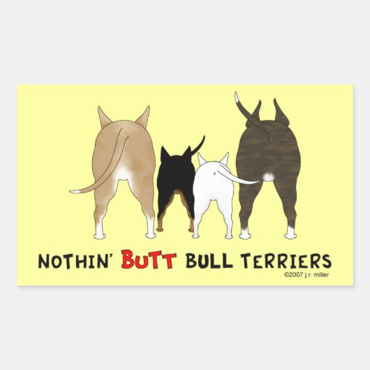 Niets dan Bull Terriers Rechthoekige Sticker (Voorkant)
