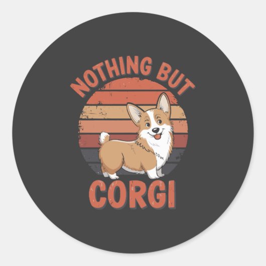 Niets Dan Corgi Ronde Sticker (Voorkant)