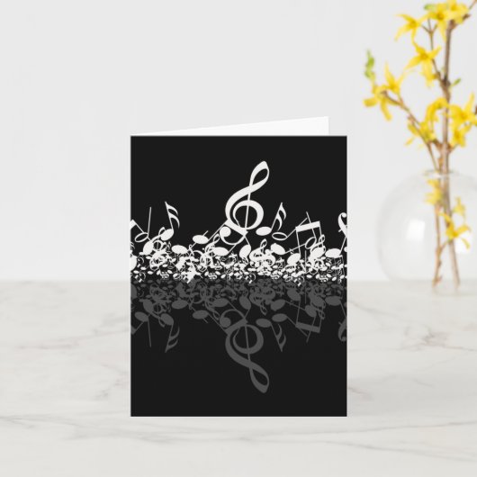 Niets dan driedubbele witte Muzieknoten Noteer Kaa Kaart (Gele Bloem)