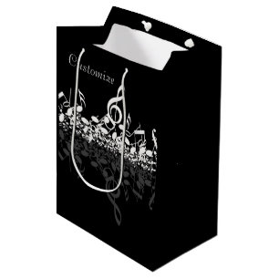 Niets dan Drievoudige Witte Muzieknoten Medium Cadeauzakje
