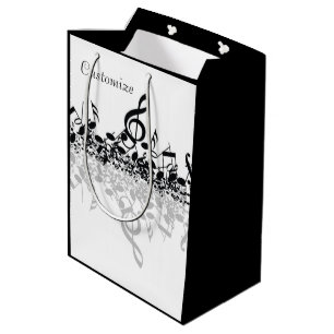 Niets dan Drievoudige Zwarte Muzieknoten Medium Cadeauzakje