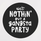 Niets dan een Gangsta Party 90's Hip Hop Rap Labels (Design 2)