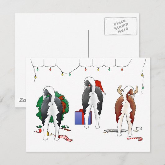 Niets dan een husky kerst feestdagenkaart (Voorkant / Achterkant)