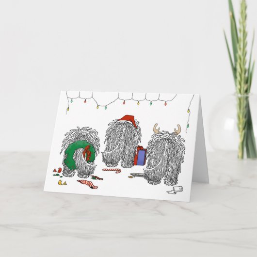 Niets dan een Komondor Kerstmis Feestdagen Kaart (Voorkant)
