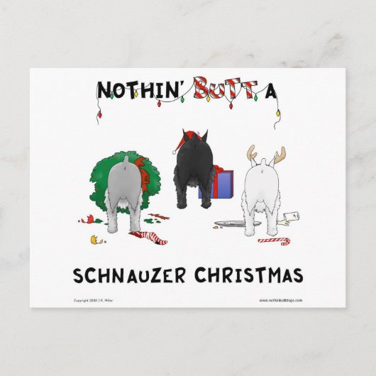 Niets dan een Schnauzer Kerstmis Feestdagenkaart (Voorkant)