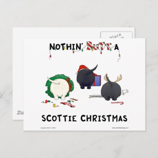 Niets dan een Scottie kerst Feestdagenkaart (Voorkant / Achterkant)